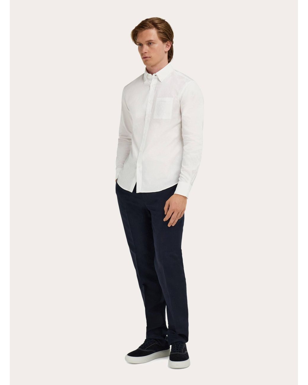 Ferragamo White Monogram Shirt for men
