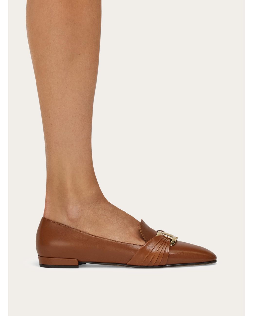 Ferragamo Brown Gancini Ornament Loafer