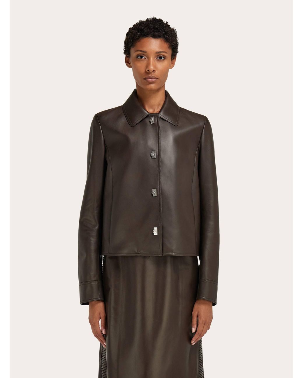 Ferragamo Black Boxy Nubuck Jacket