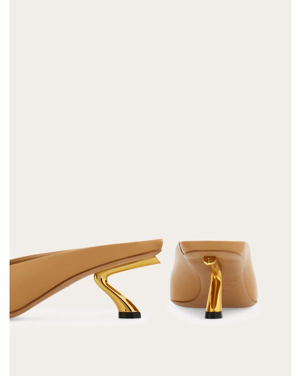 Ferragamo Natural S-Shaped Heel Mule
