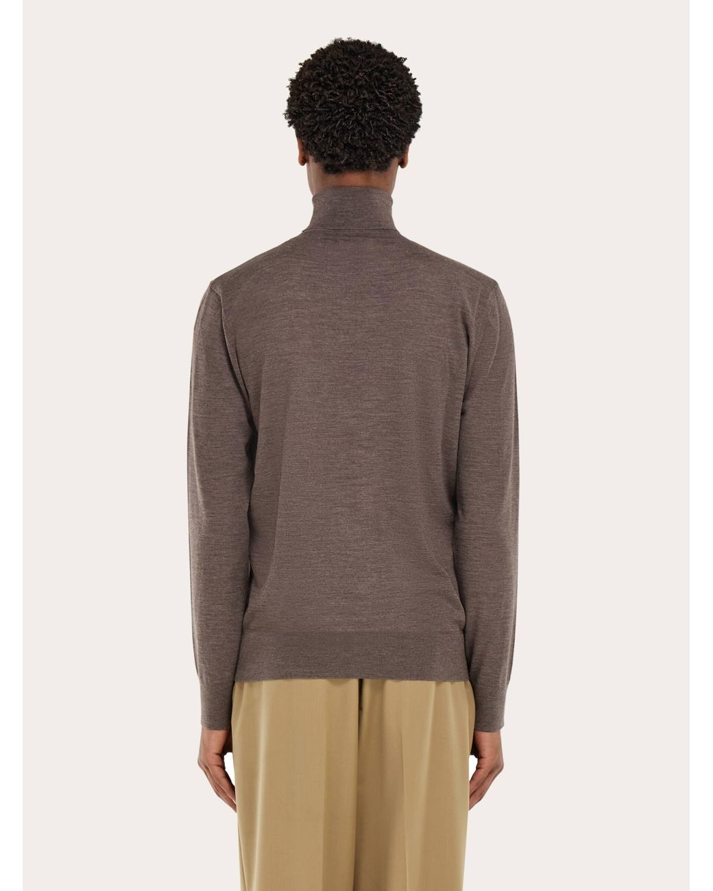 Ferragamo Brown High Neck Pullover for men