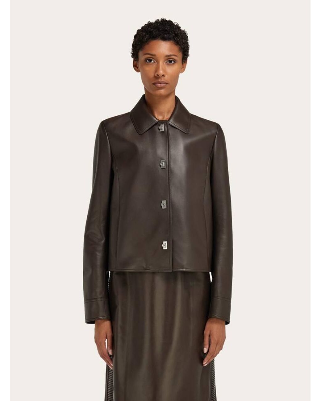 Ferragamo Black Boxy Nubuck Jacket
