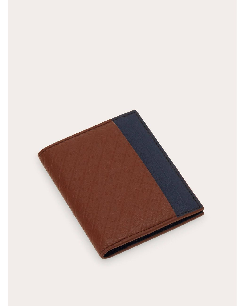 Ferragamo Brown Monogram Credit Card Holder for men