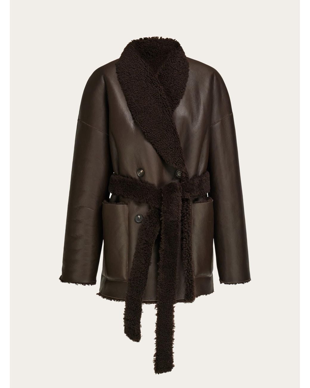Ferragamo Black Reversible Shearling Jacket