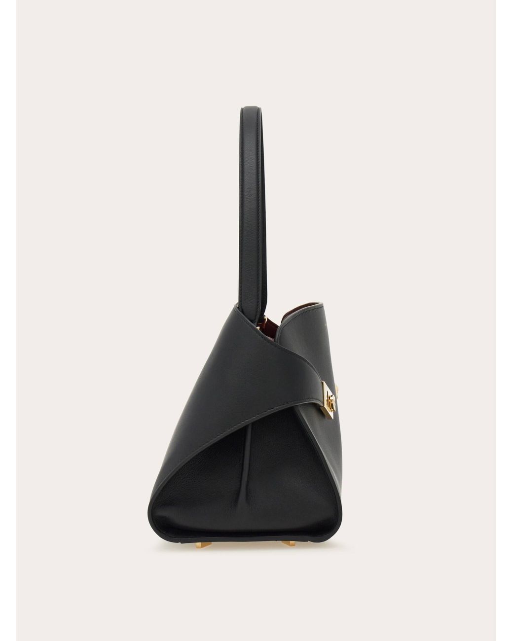 Ferragamo Black Hug Soft Bicolor Shoulder Bag (M)