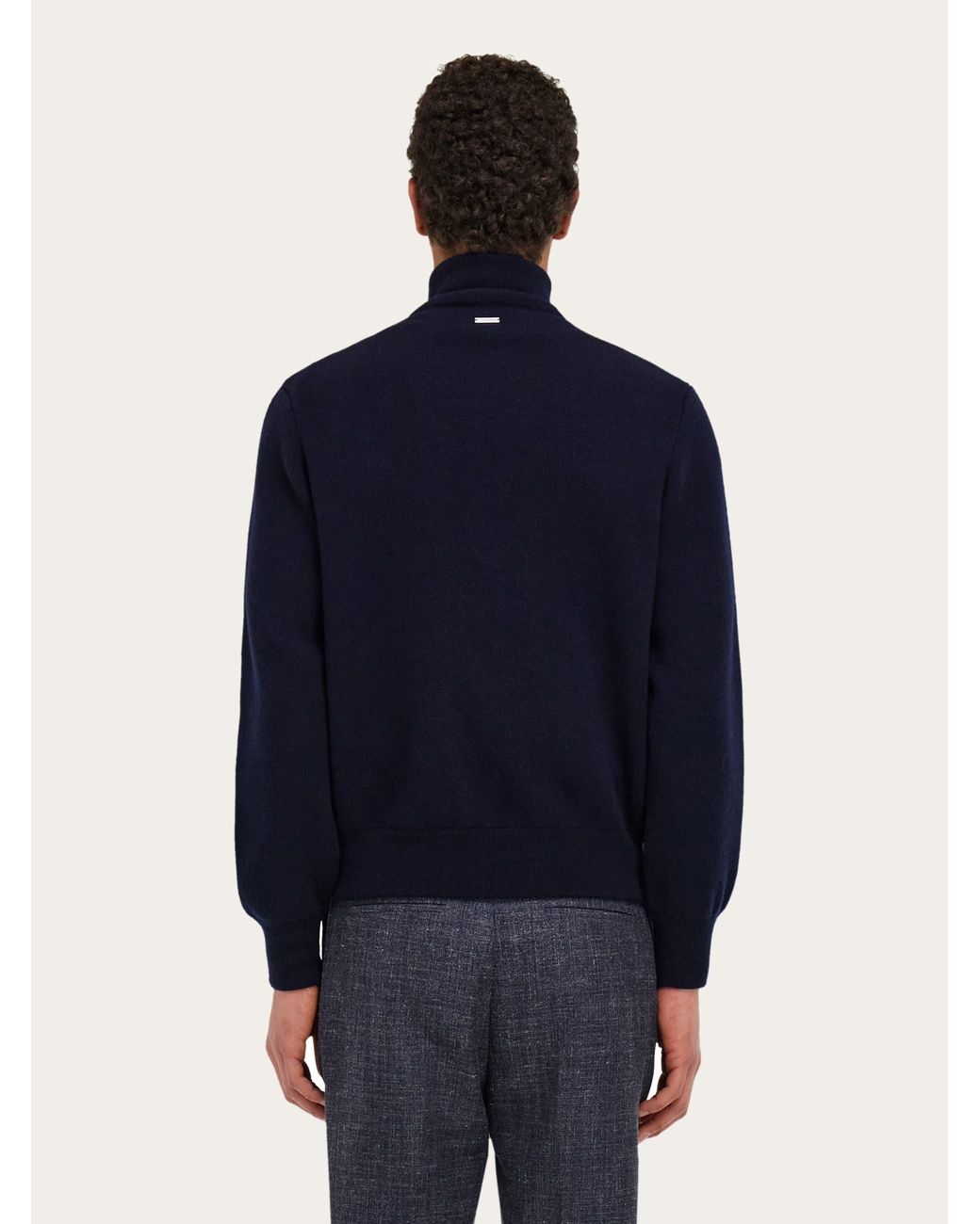 Ferragamo Blue Suede Blouson With Knitted Details for men