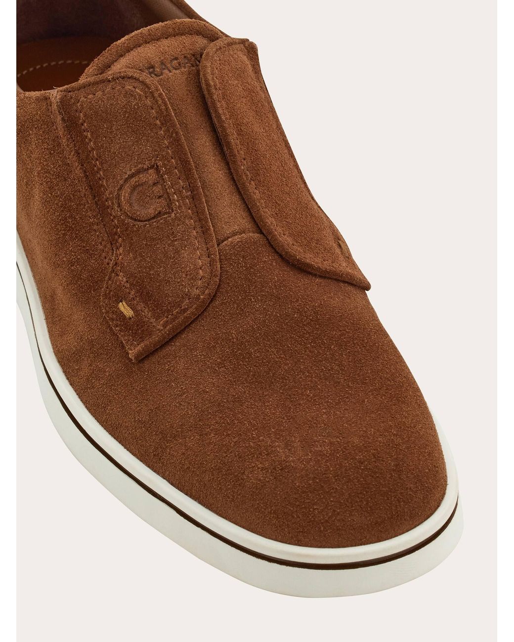 Ferragamo Brown Derby Slip-On for men