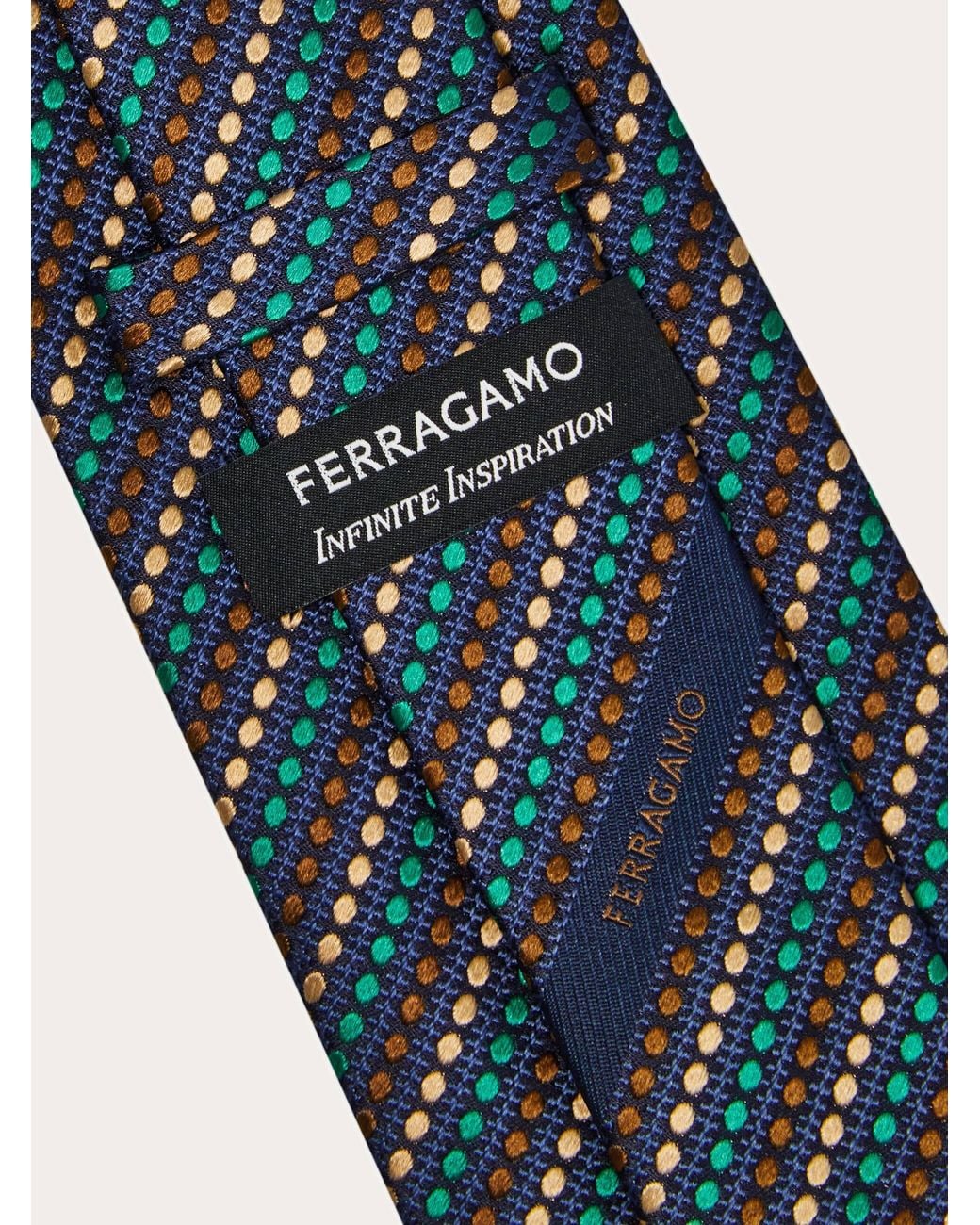 Ferragamo Blue Dots Jacquard Tie for men