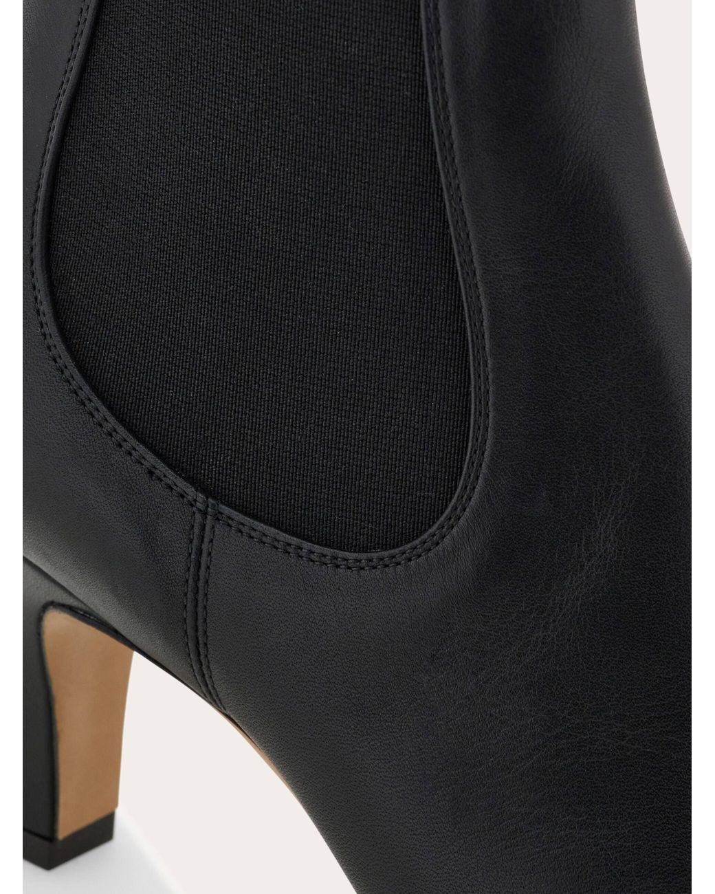 Ferragamo Black Mid Heel Chelsea Boots