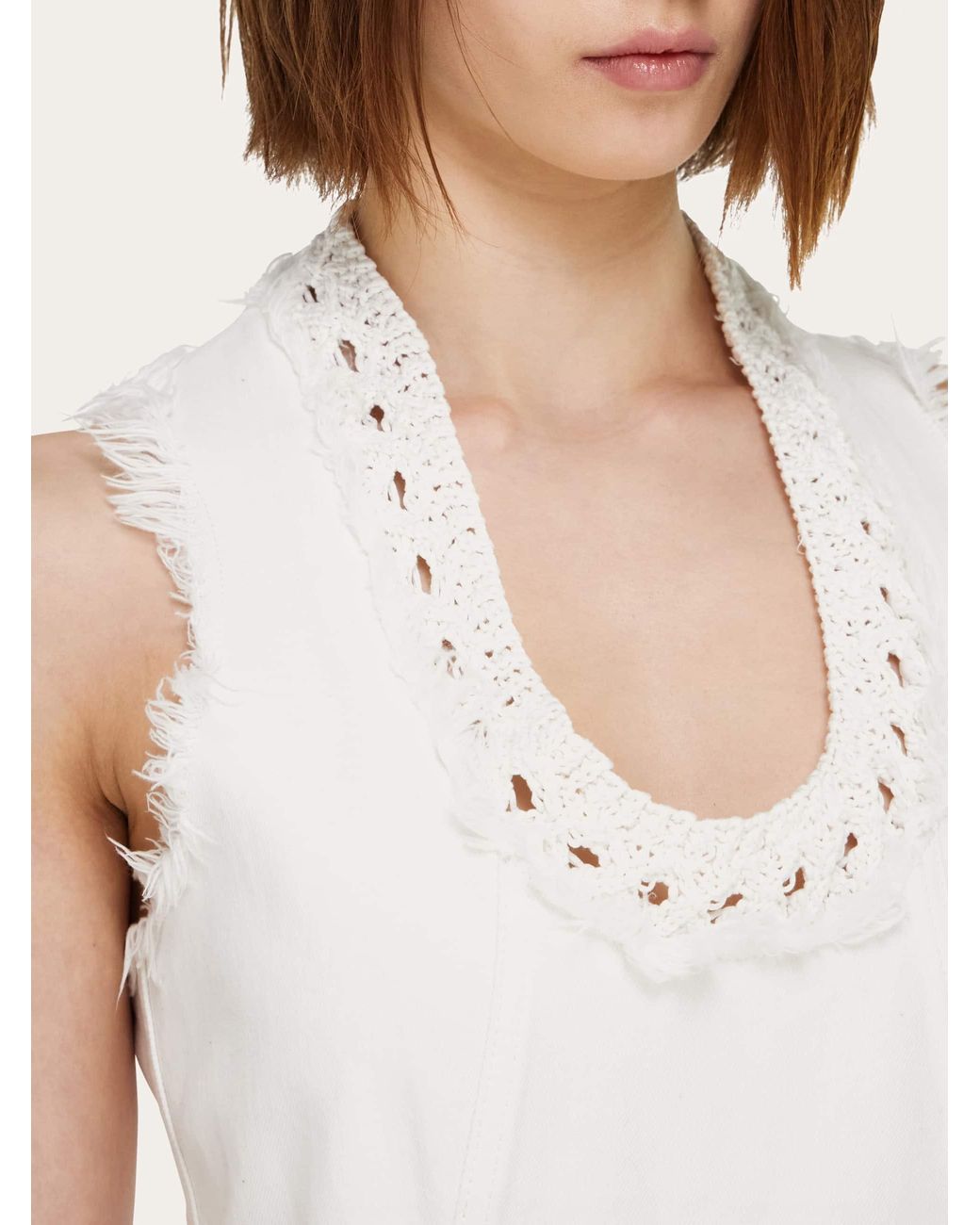 Ferragamo White Short Denim Dress