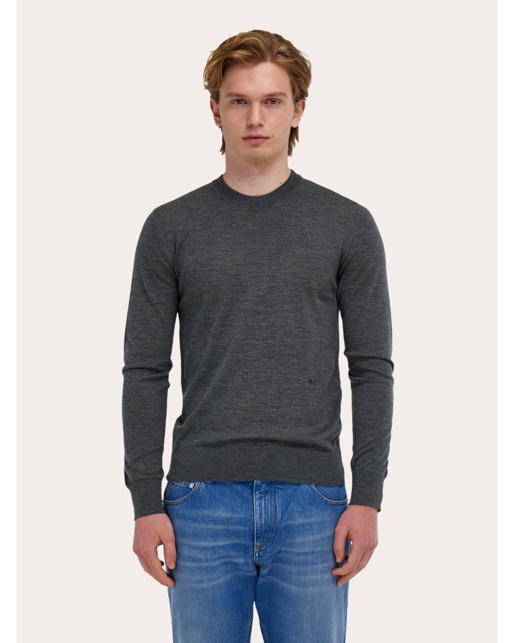 Ferragamo Blue Crew Neck Pullover for men