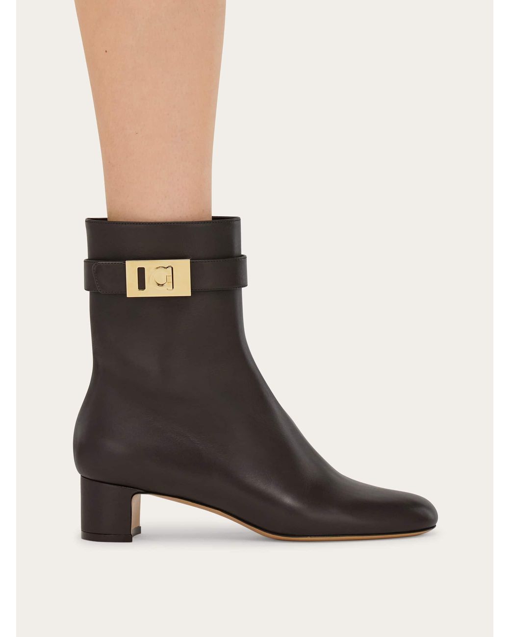Ferragamo Black Hug Buckle Ankle Boot