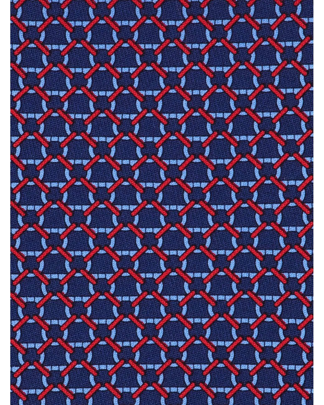 Ferragamo Purple Link Print Silk Tie for men