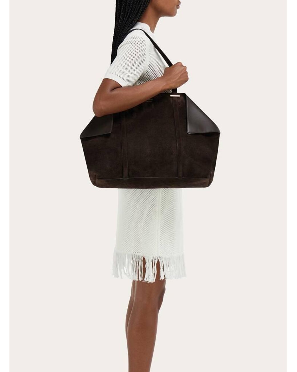 Ferragamo Black Folded Tote Bag (L)