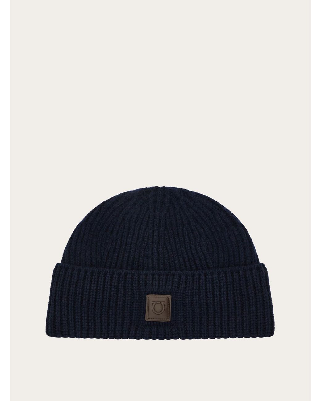 Ferragamo Blue Knitted Beanie for men