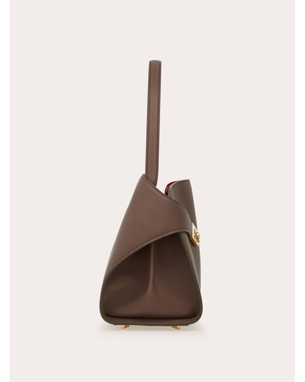 Ferragamo Brown Hug Soft Bicolor Shoulder Bag (M)