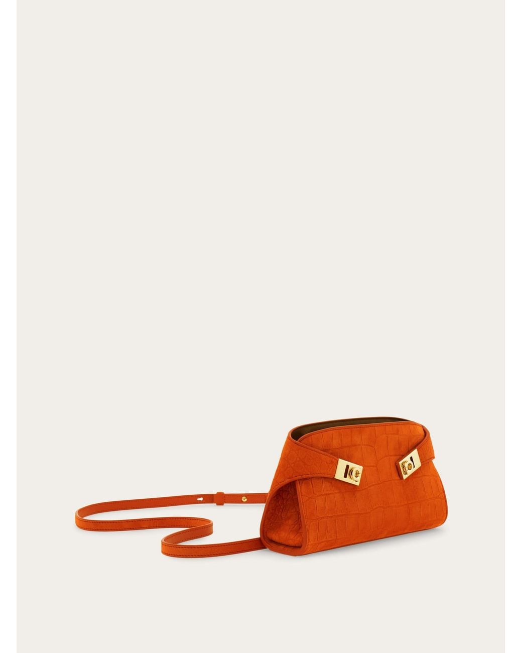 Ferragamo Orange Hug Mini Crossbody Bag