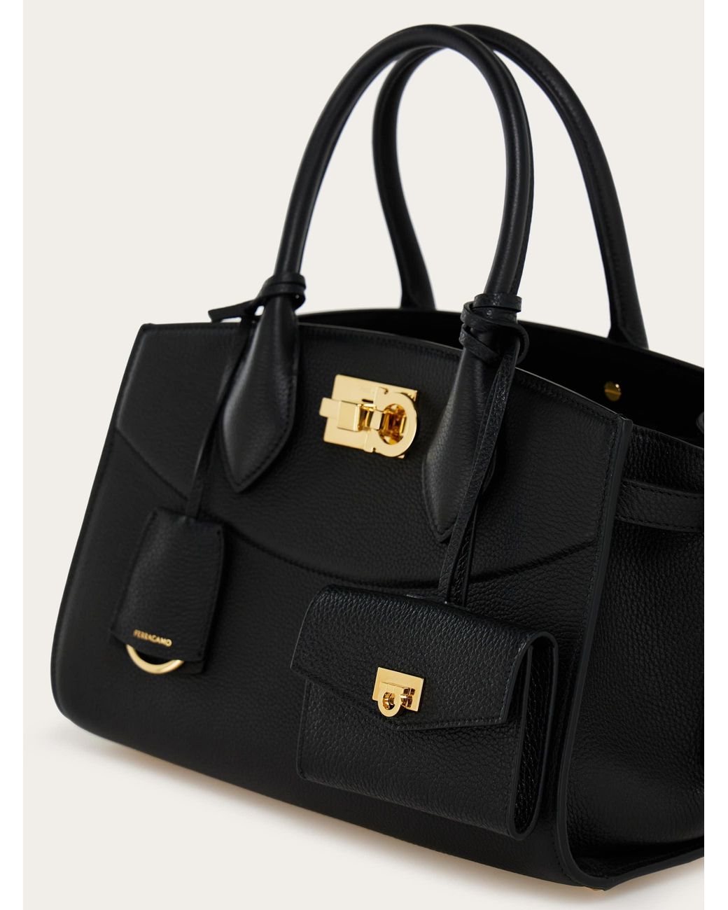 Ferragamo Black Card Holder Charm