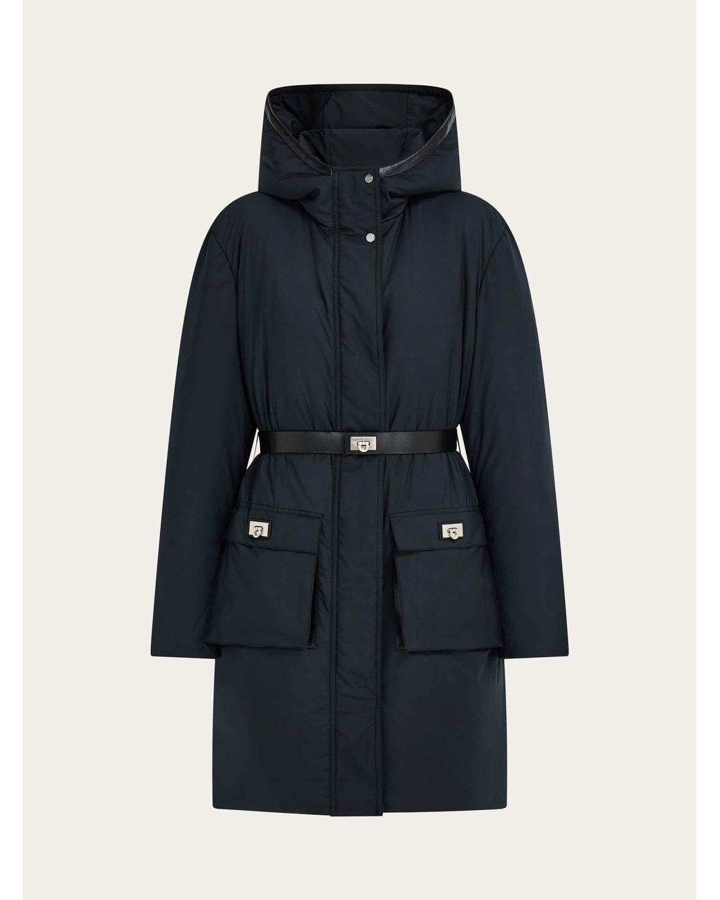 Ferragamo Blue Padded Parka Jacket for men