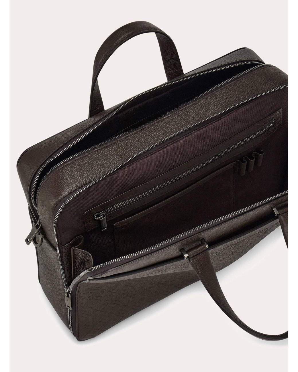 Ferragamo Black Monogram Briefcase for men