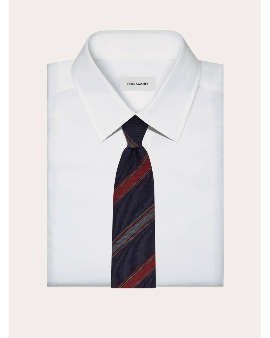Ferragamo Blue Regimental Jacquard Tie for men