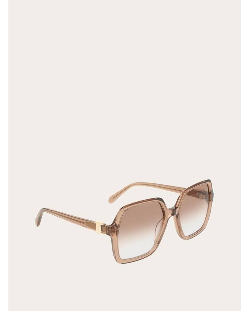 Ferragamo Natural Square Frame Sunglasses