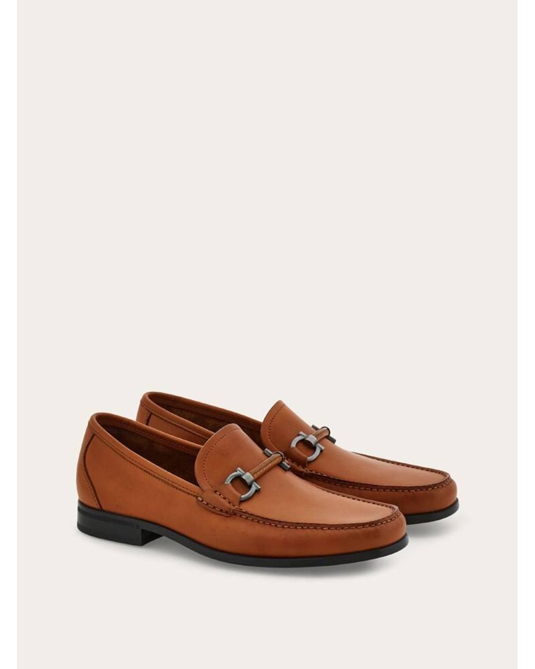 Ferragamo Brown Gancini Ornament Loafer for men