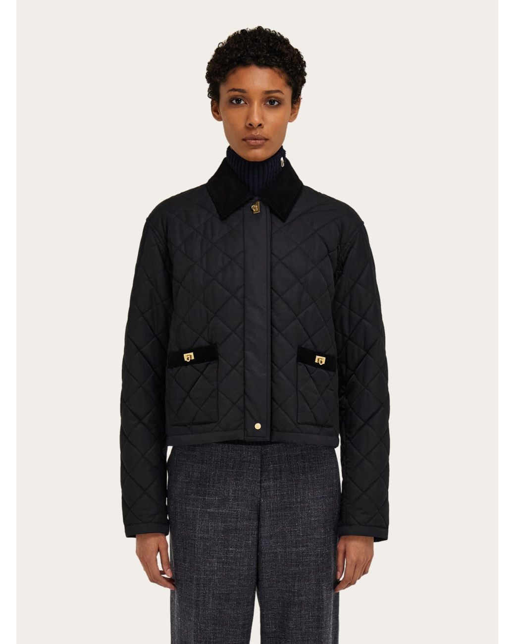 Ferragamo Blue Padded Blouson