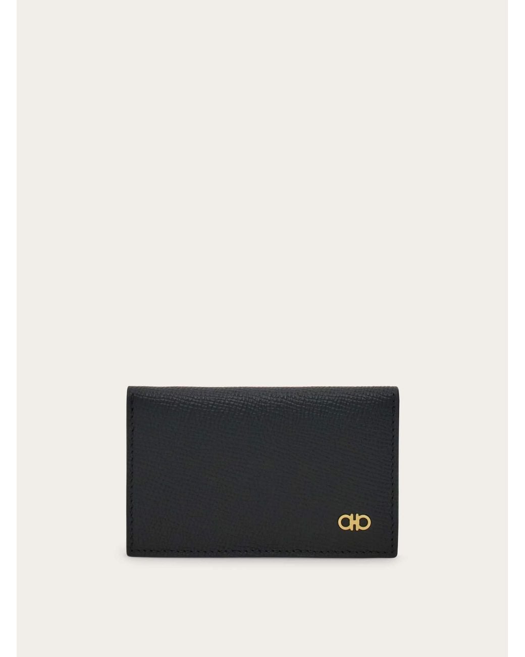 Ferragamo White Micro Gancini Credit Card Holder for men