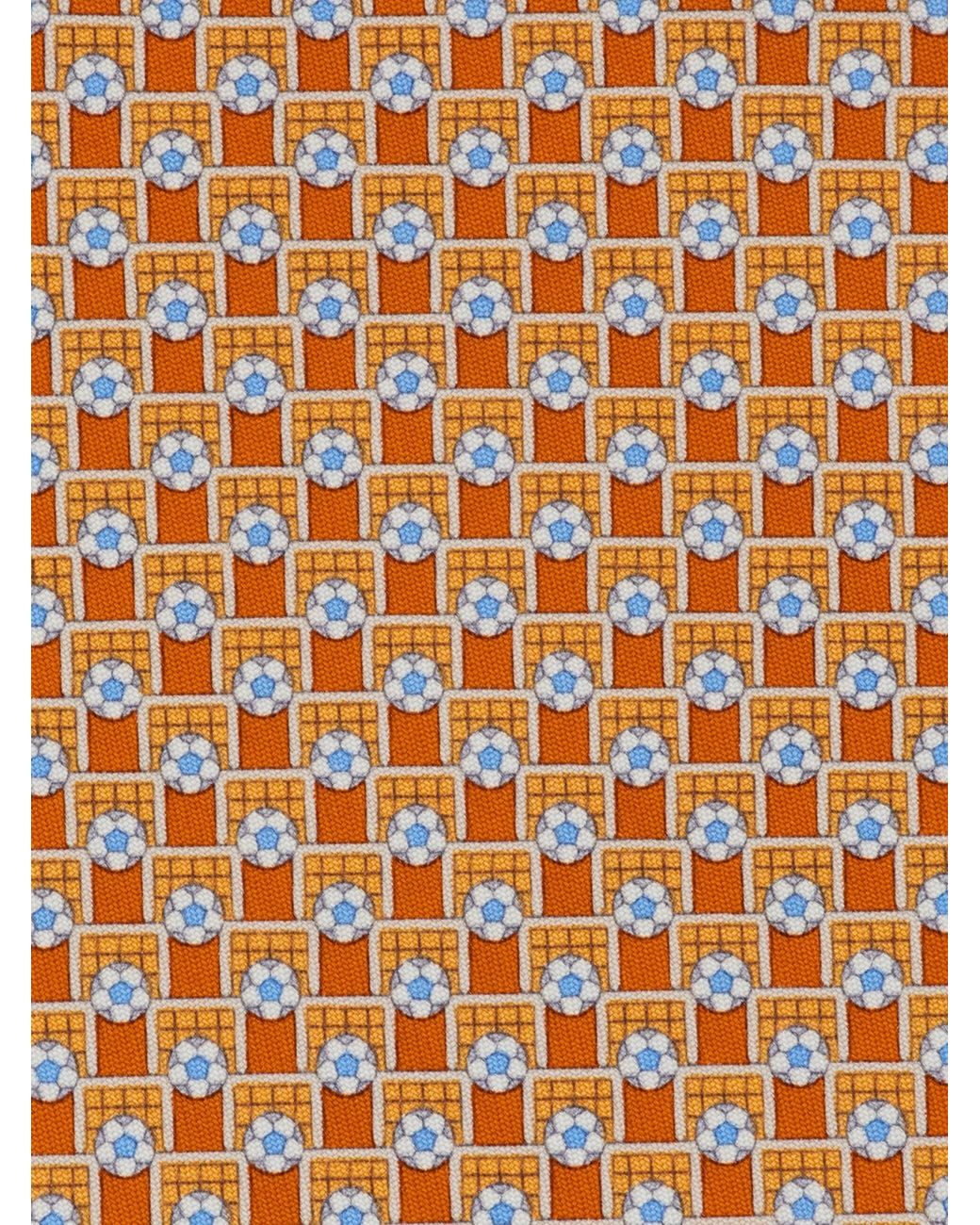 Ferragamo White Tournament Print Silk Tie for men