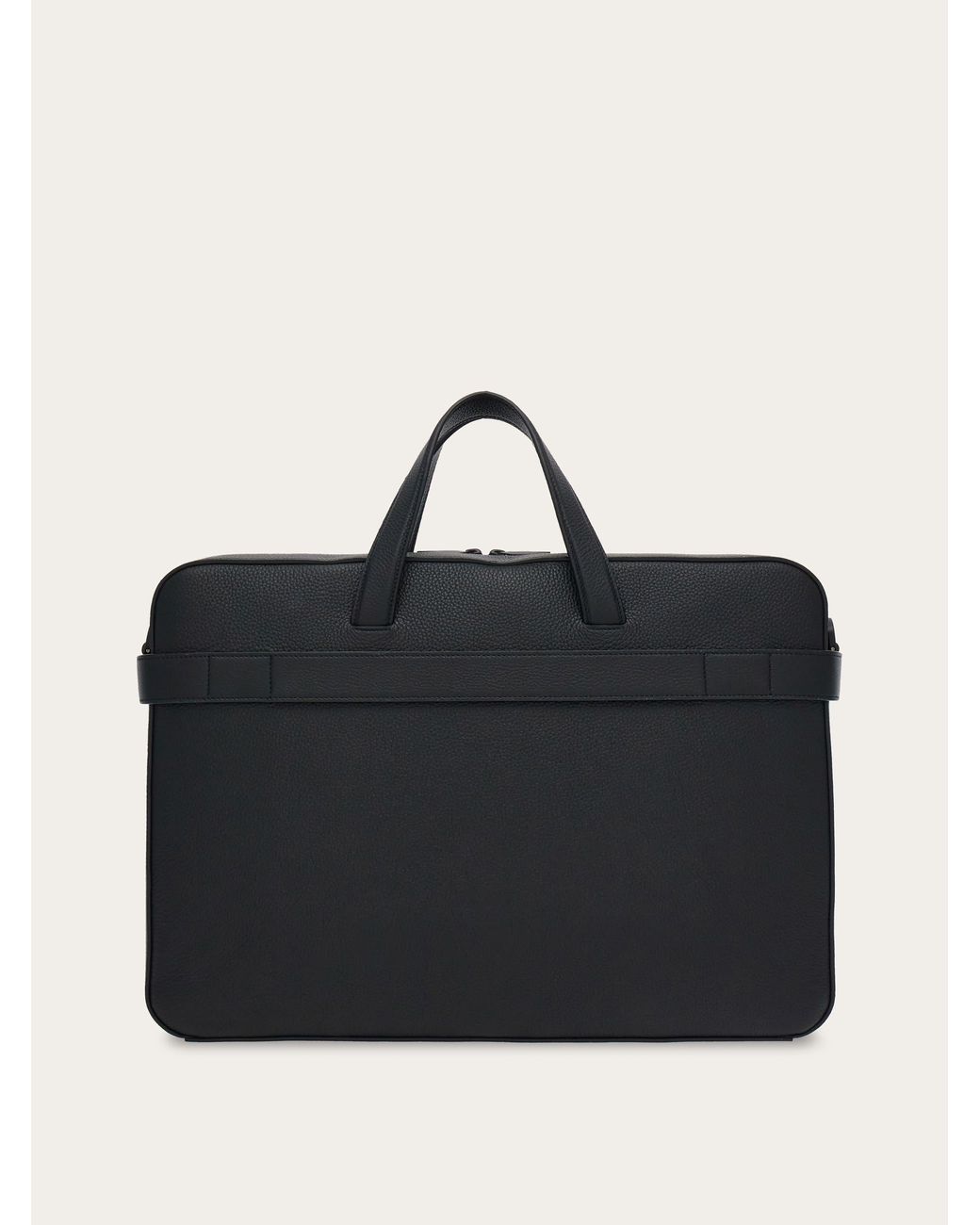 Ferragamo Black Briefcase With Hug Buckle (M) for men
