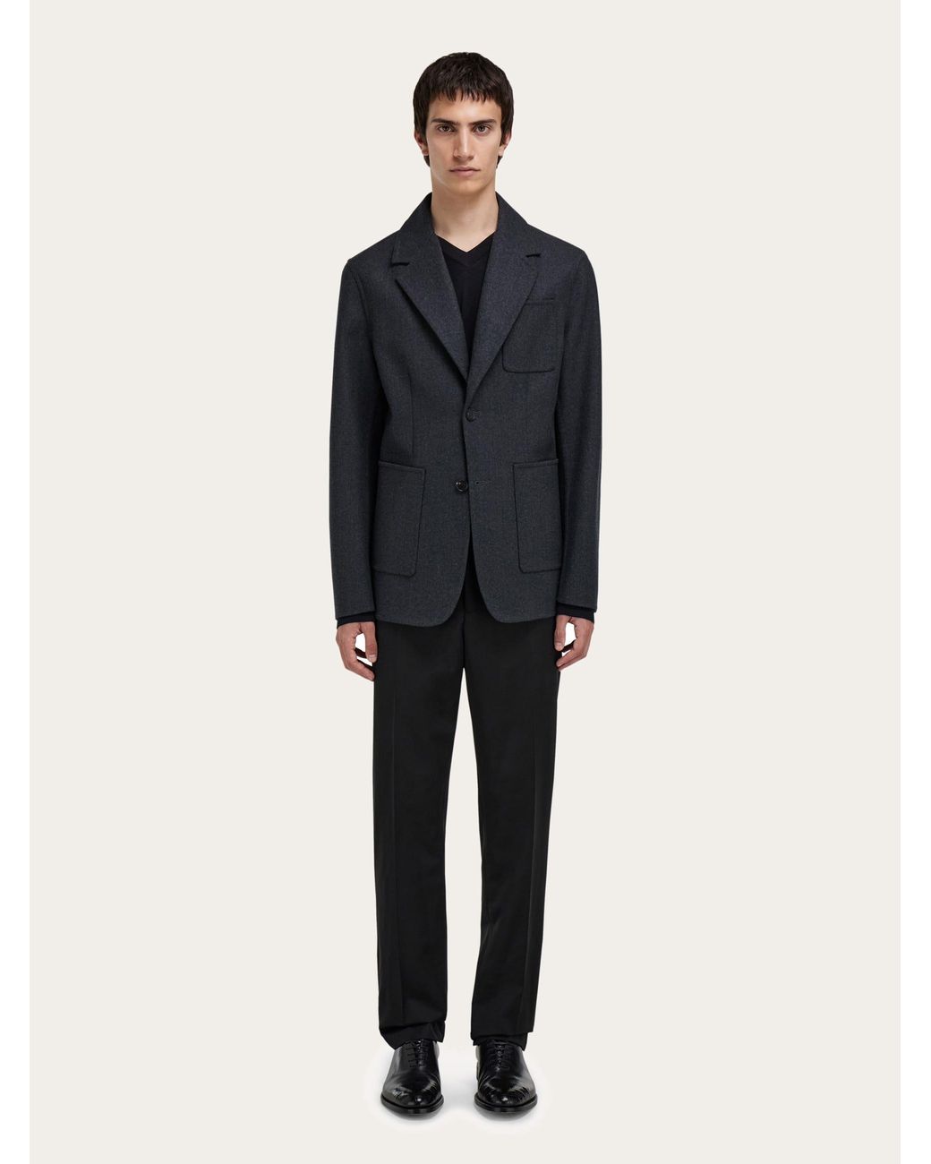 Ferragamo Blue Single Breasted Blazer for men