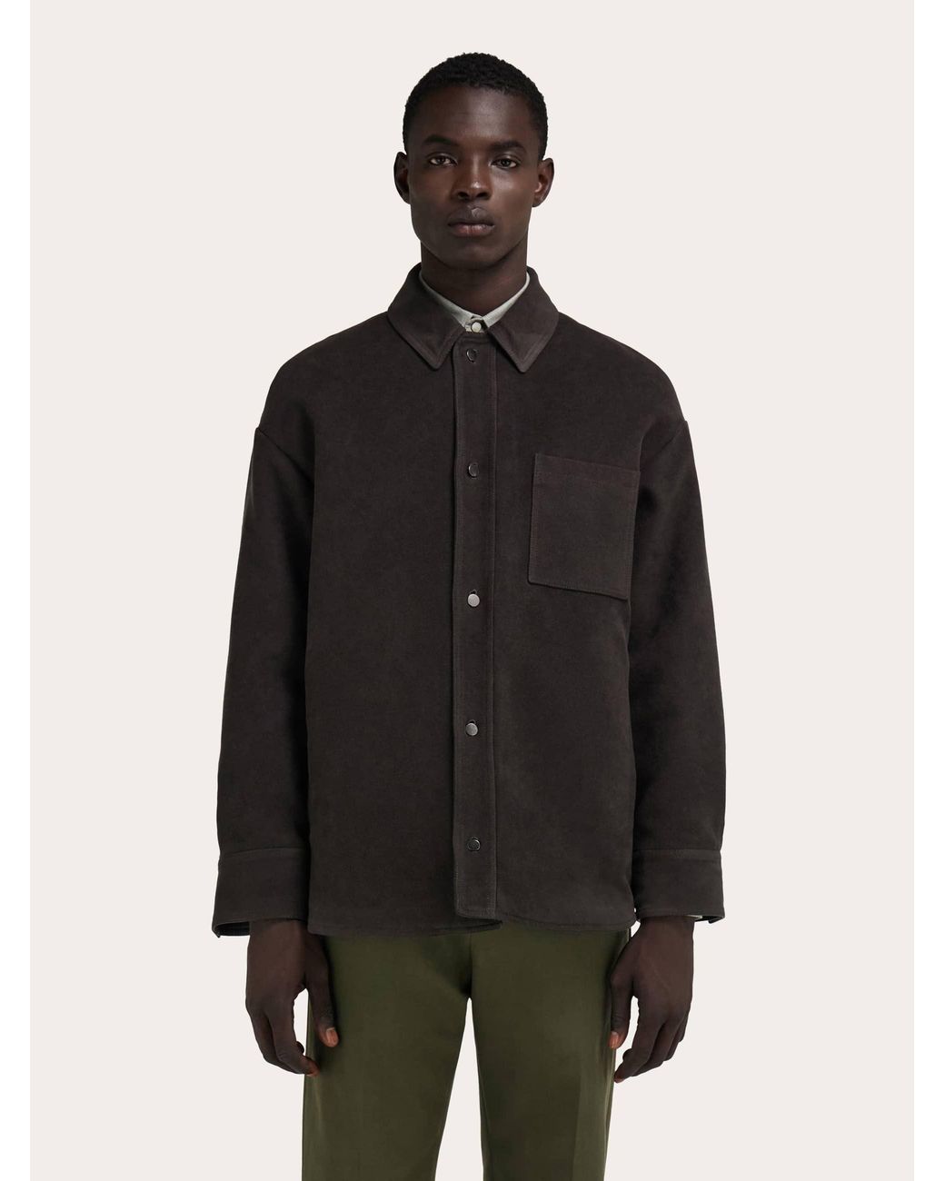 Ferragamo Black Moleskin Overshirt for men