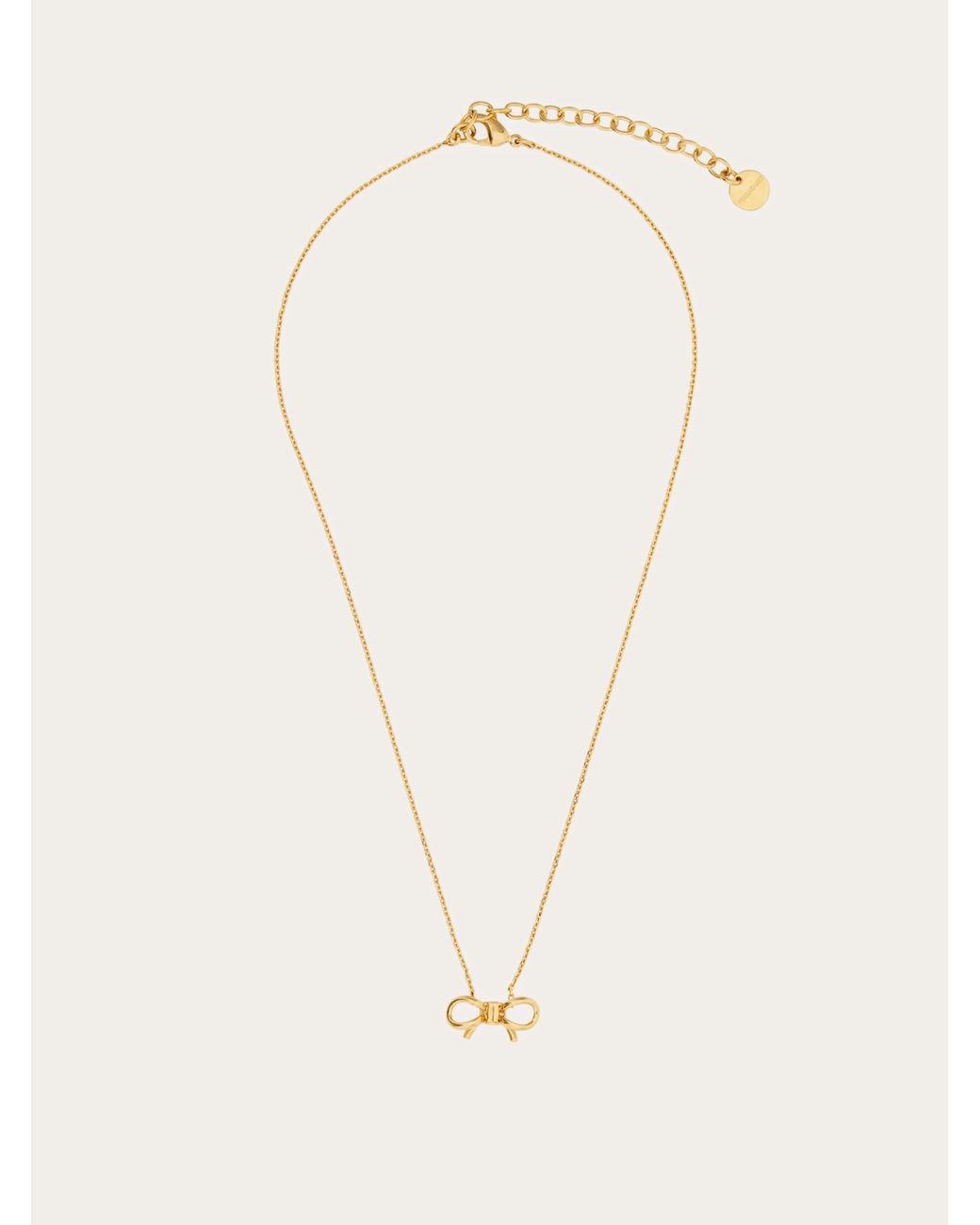 Ferragamo Natural Necklace With Bow Pendant
