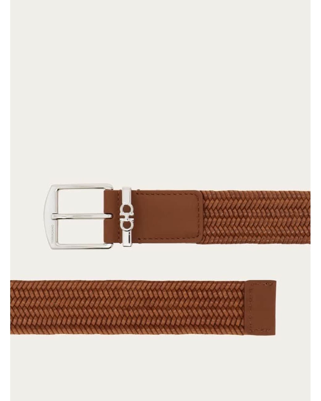 Ferragamo Brown Woven Belt for men