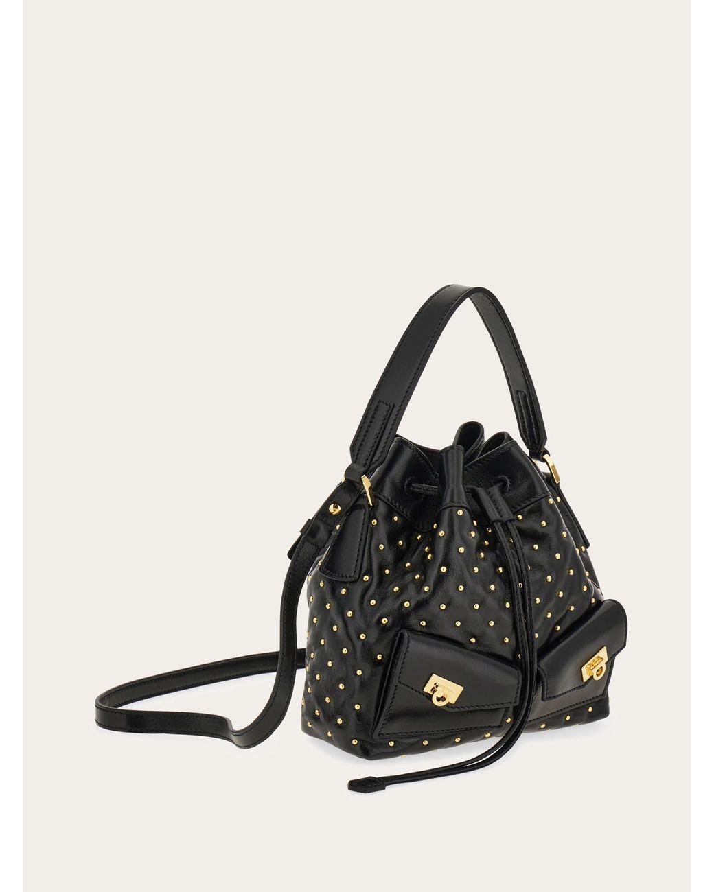 Ferragamo Black Multipocket Bucket Bag