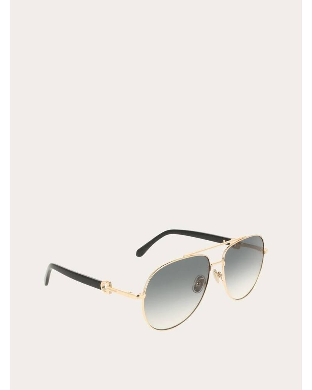 Ferragamo White Aviator Frame Sunglasses