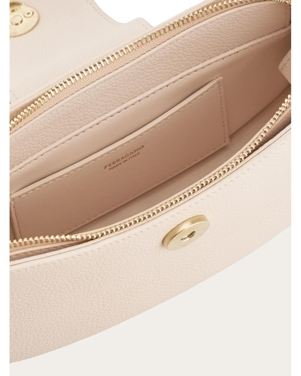 Ferragamo White Double Gancini Mini Shoulder Bag