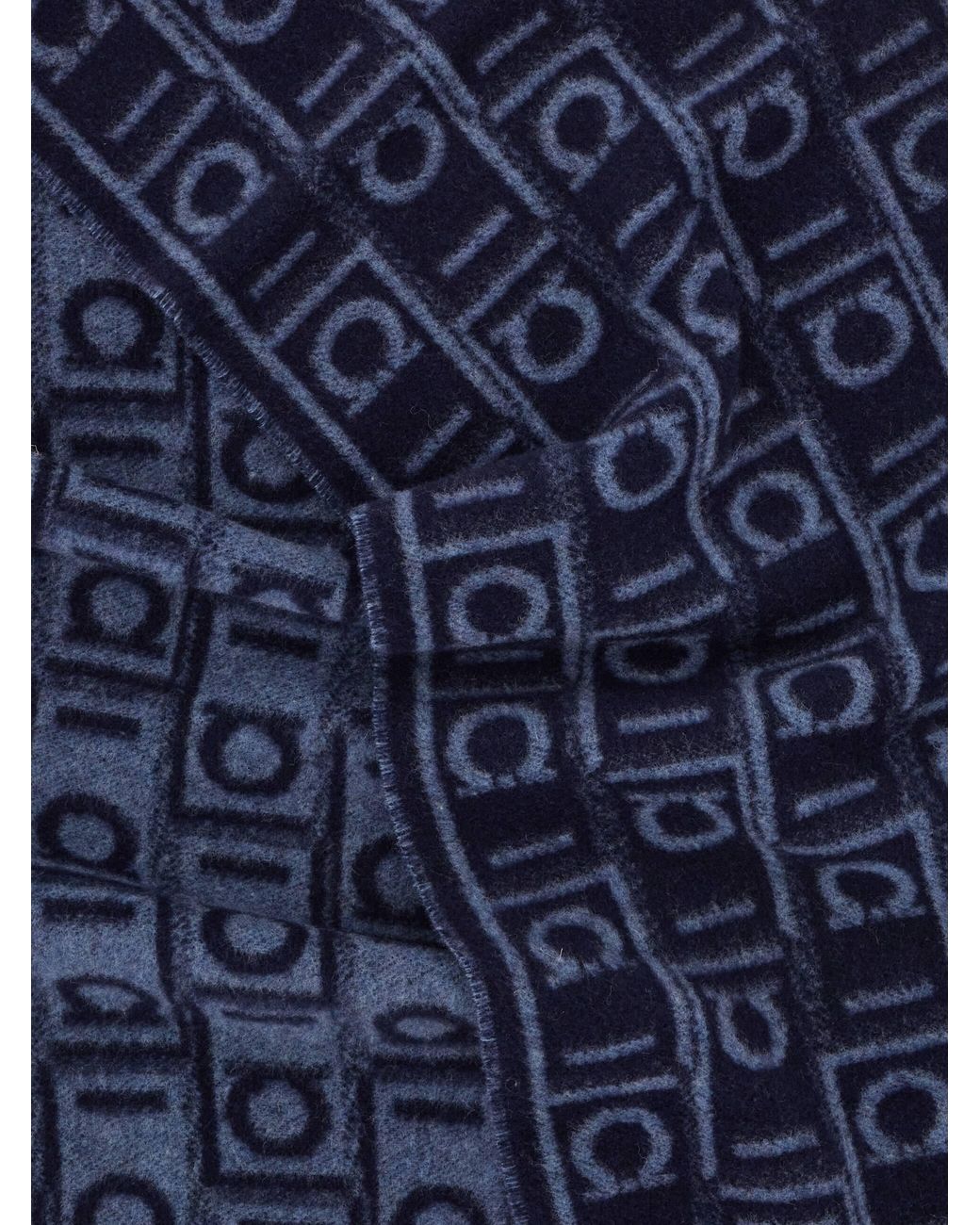 Ferragamo Blue Monogram Scarf for men