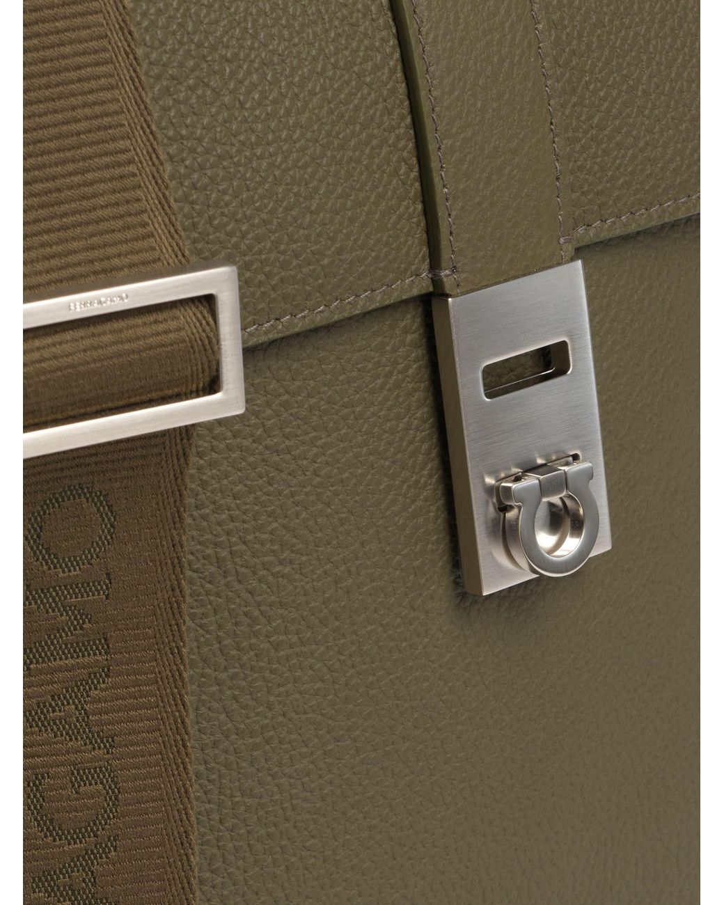 Ferragamo Green Hug Buckle Sling Bag for men