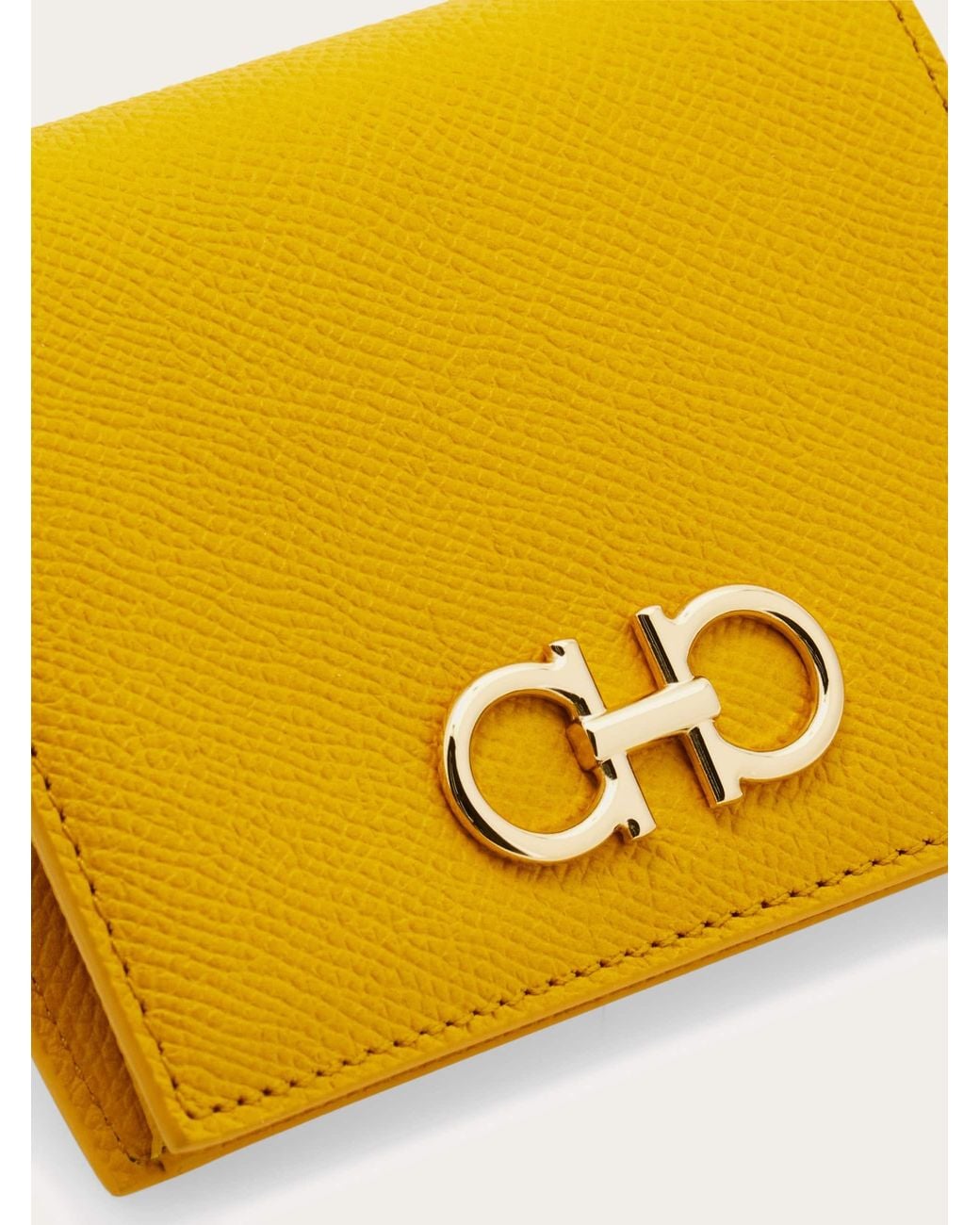 Ferragamo Yellow Gancini Compact Wallet