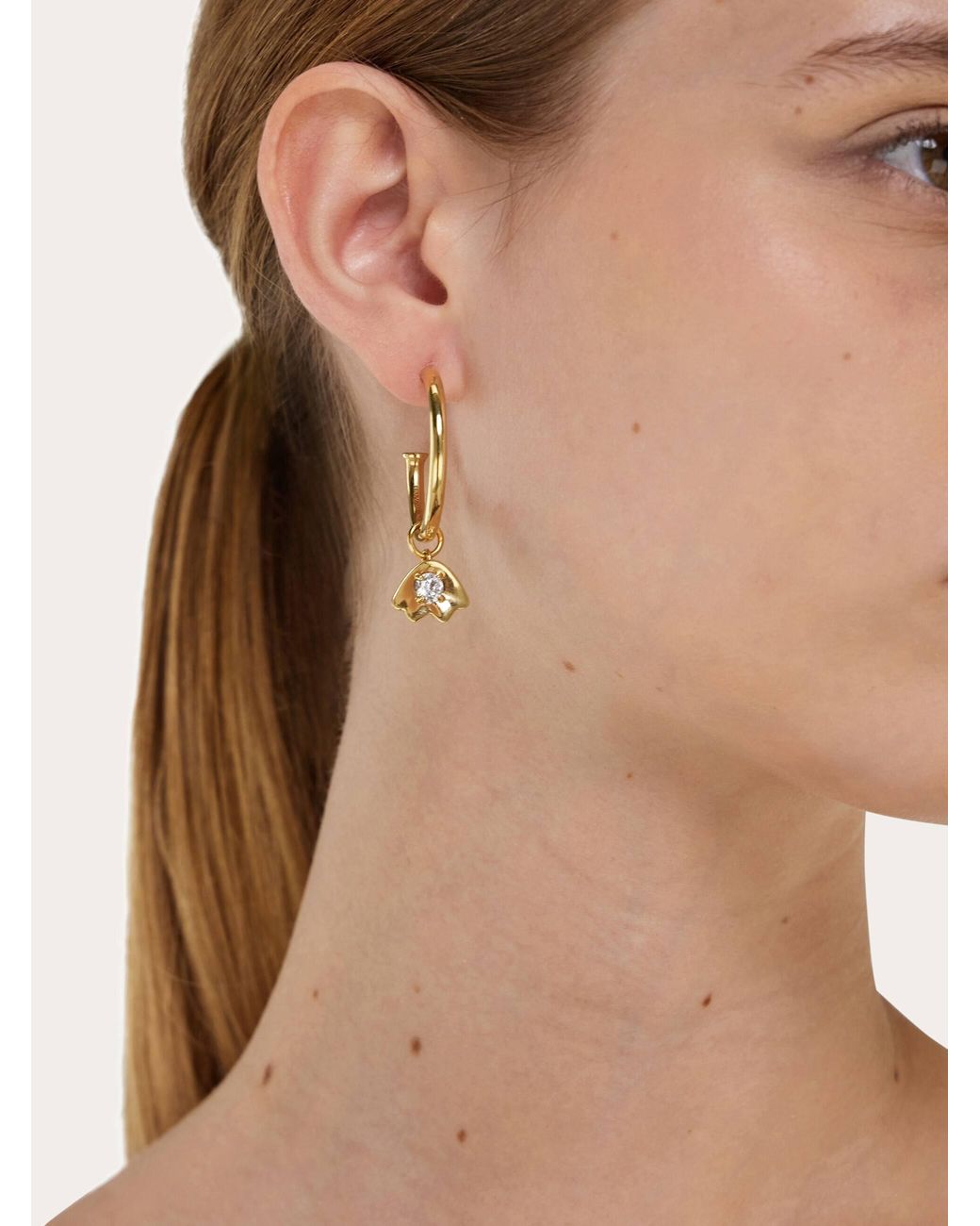 Ferragamo Natural Charm Gancini Hoop Earrings