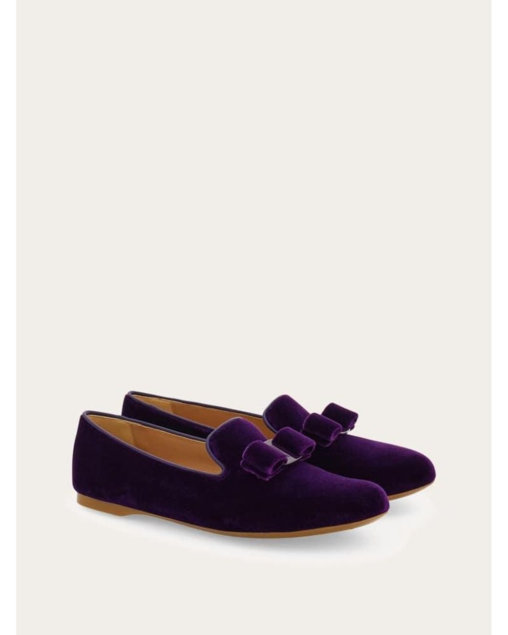 Ferragamo Purple Vara Bow Loafer