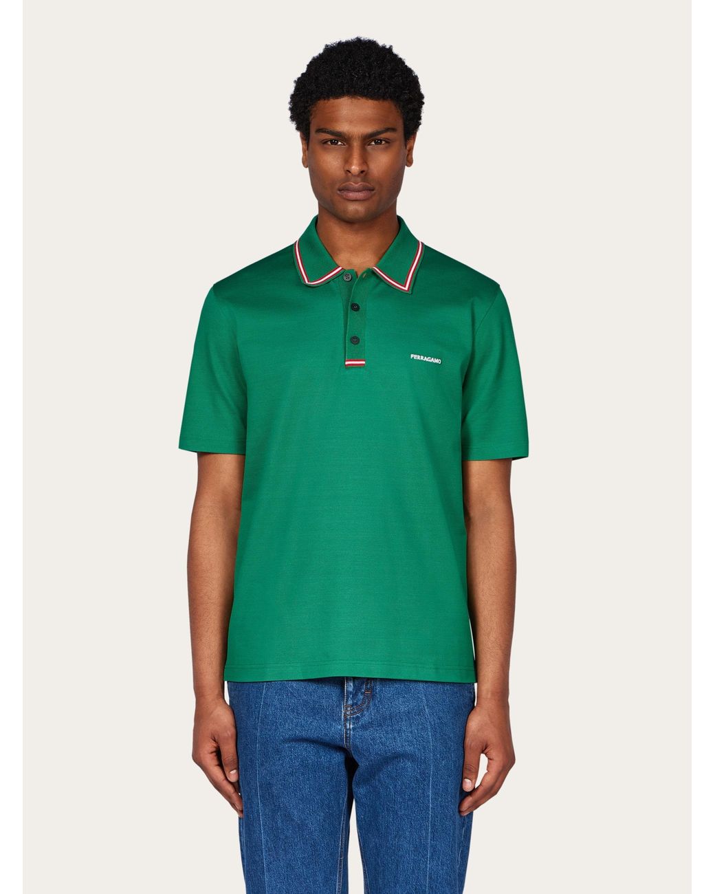 Ferragamo Green Polo for men