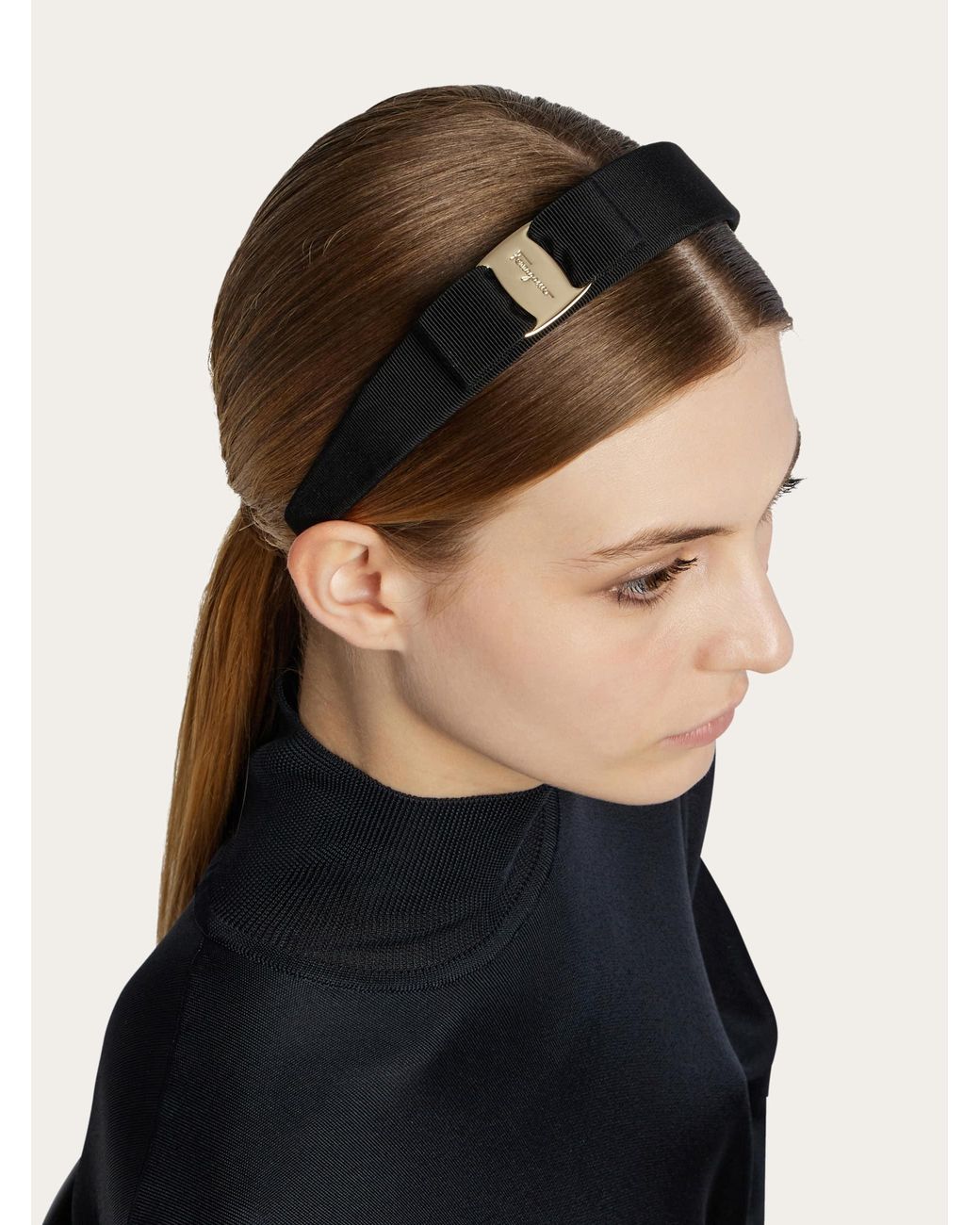 Ferragamo Black Vara Bow Headband