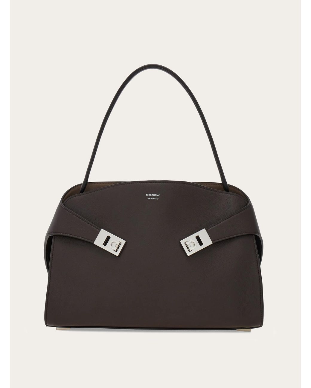 Ferragamo Black Hug Soft Shoulder Bag (M)