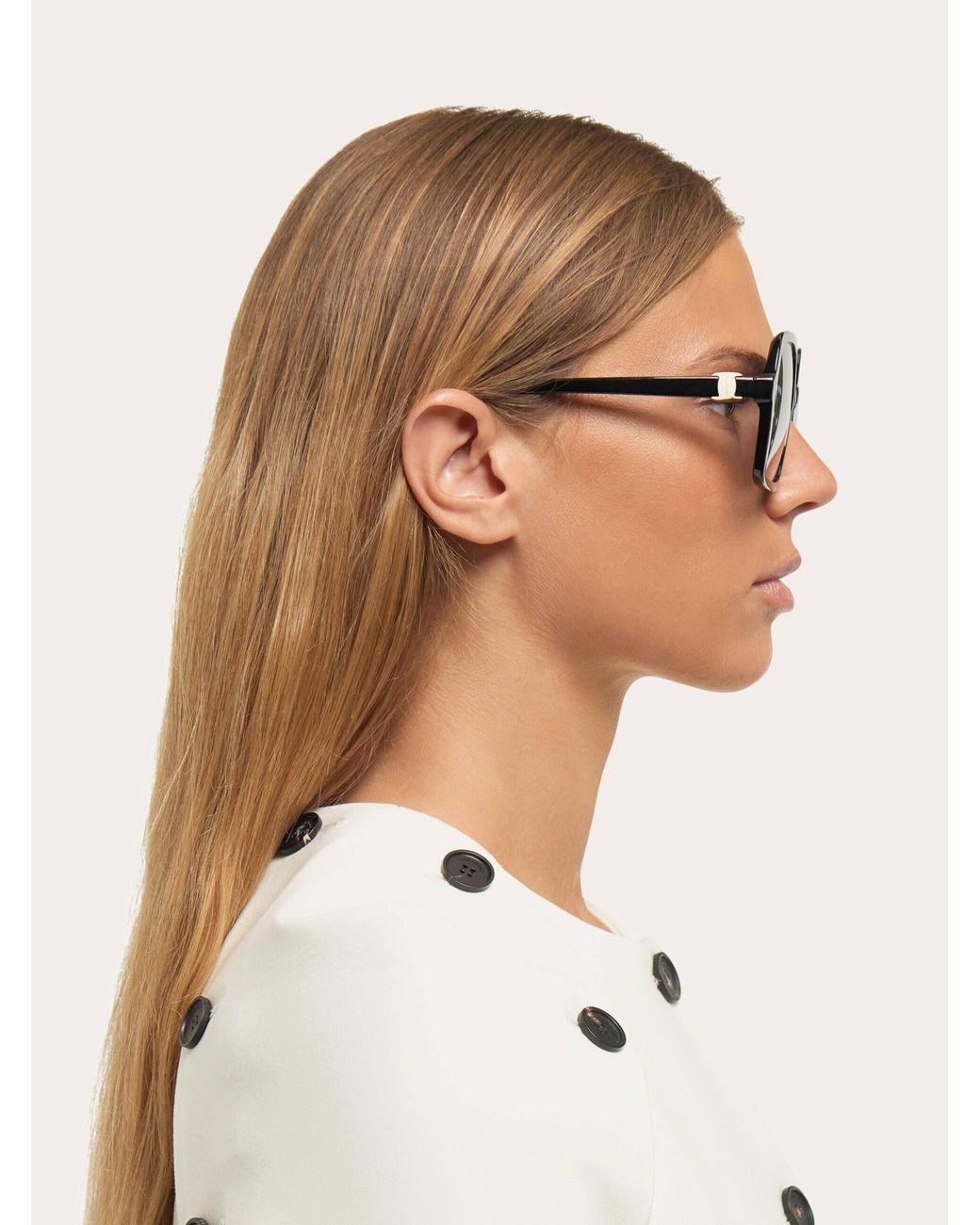 Ferragamo Black Square Frame Sunglasses
