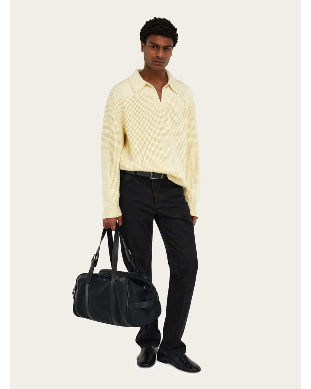 Ferragamo Black Foldable Weekend Bag for men