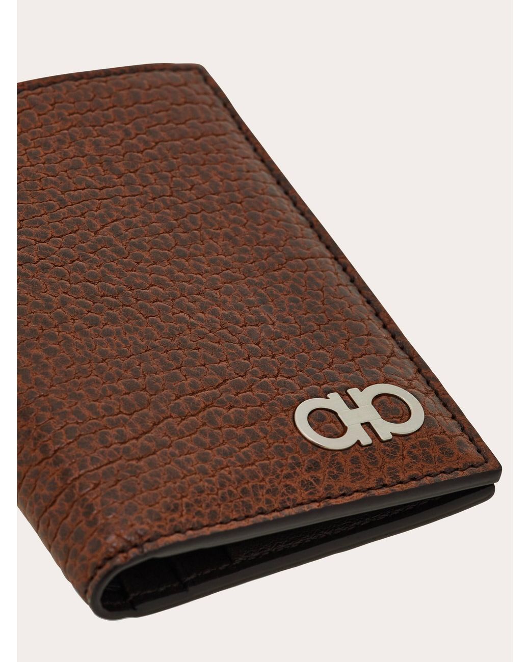 Ferragamo Brown Gancini Credit Card Holder for men