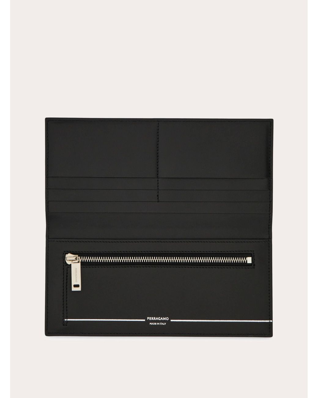 Ferragamo Black Gancini Organizer Wallet for men